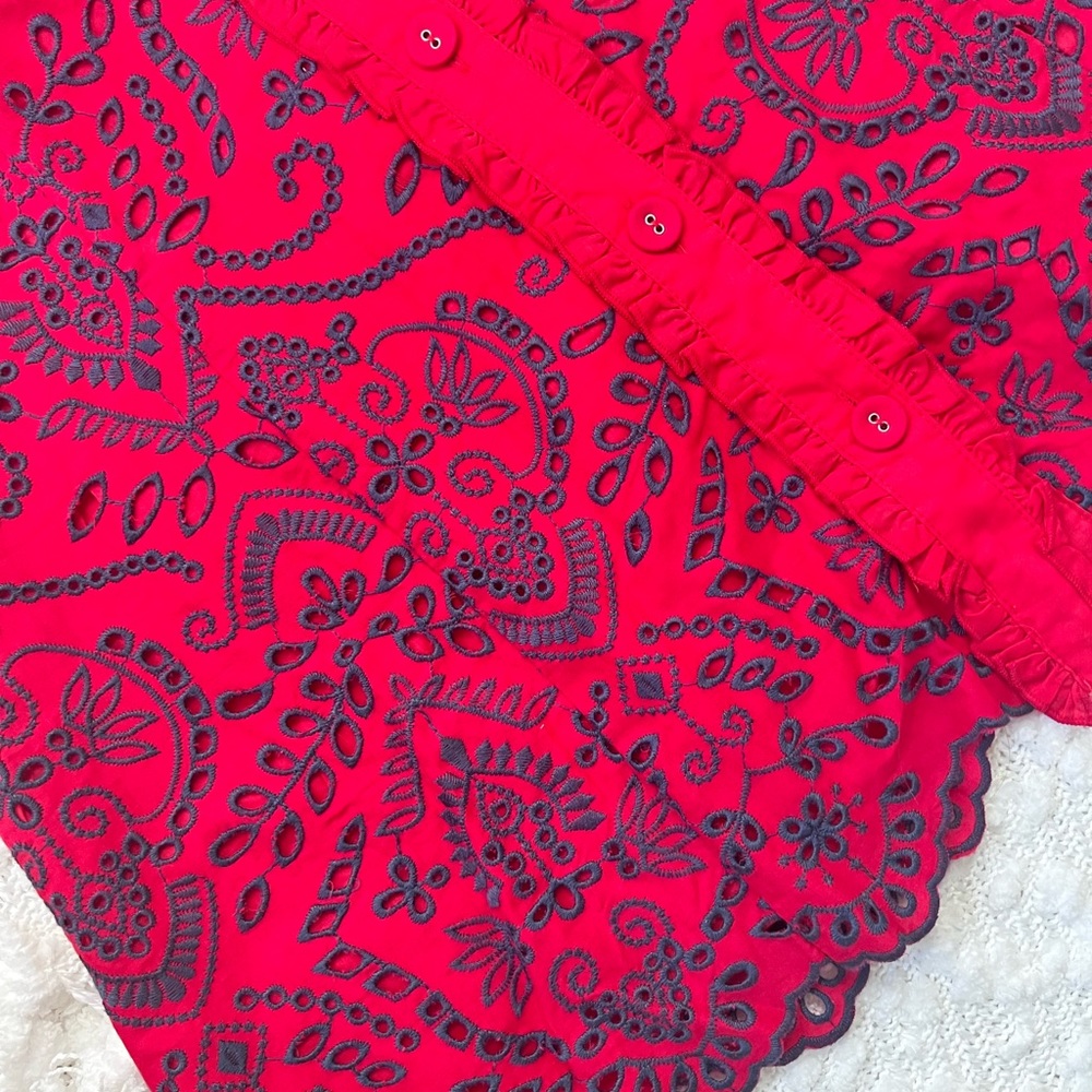Red Eyelet dress superior quality forever 21